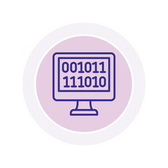 Binary Code color circle icon, vector, pixel perfect, illustrator file 
