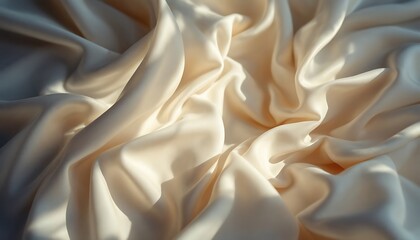 Obraz premium Cream Silk Fabric Draped Soft Light Elegant Texture Background