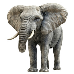 Fototapeta premium Realistic Elephant Standing Gracefully Against a Plain Background