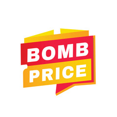 Bomb price banner vector badge or tag design announcement element. Promotion marketing design on white background.