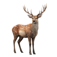 Fototapeta premium Realistic deer standing in nature with antlers on display