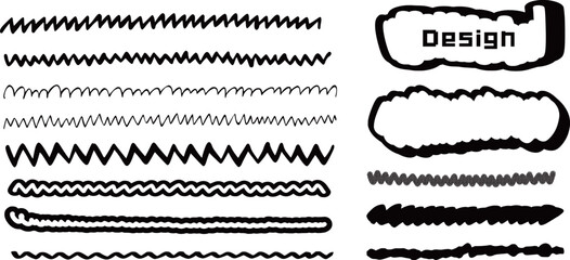 Obraz premium Set of manga-style lines and speech bubbles, vector illustration