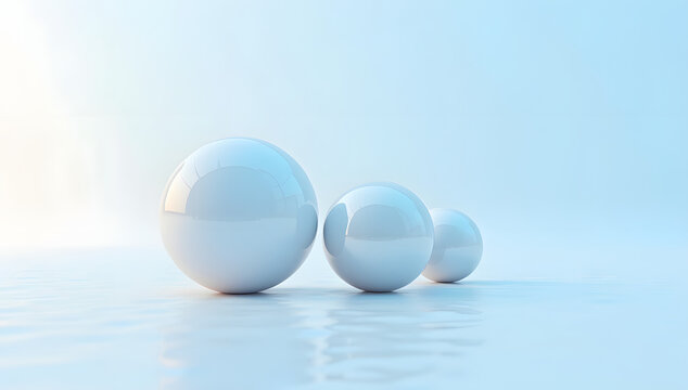 Lite blue round lights on blue background