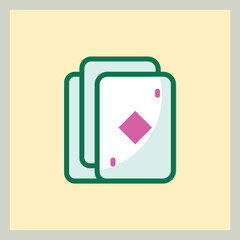 Playing Cards Icon Representation with a Diamond Suit Symbol Simple Design