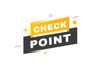 Check Point banner vector icon label element. Modern template for announcement, marketing design.