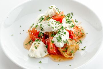restaurant food on a white background. 