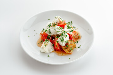 restaurant food on a white background. 