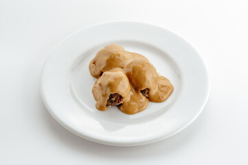 restaurant food on a white background. 