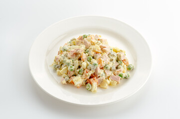 restaurant food on a white background. 
