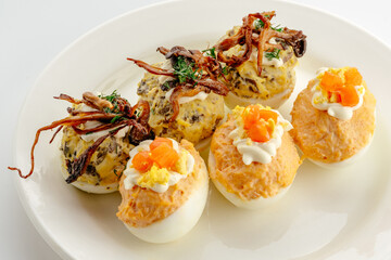 restaurant food on a white background. 