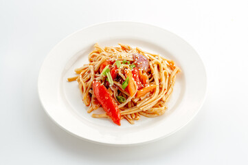 restaurant food on a white background. 