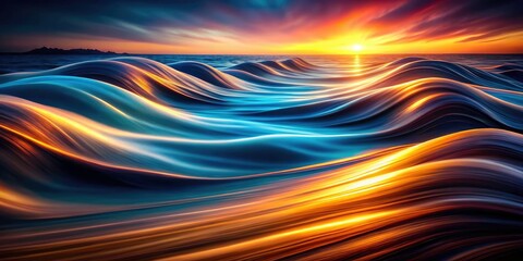 Abstract light trails dance on a black background, their long exposure revealing a tranquil color gradation.