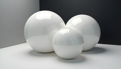 Elegant White Spheres on Minimalist Background for Modern Decor