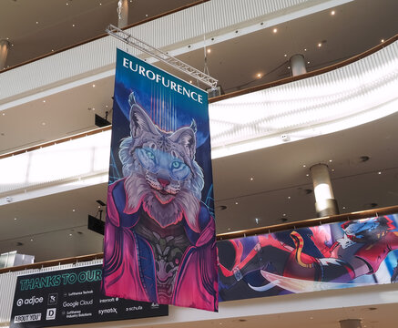 Eurofurence 28 at the congress center in Hamburg - The biggest furry convention in Europe with people in phantasy animal costumes