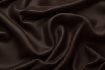 Fototapeta premium Luxurious Dark Brown Silk Drape Background Texture