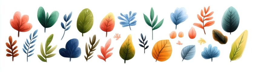 Autumn greeting card design with colorful leaves digital illustration nature-inspired vibrant colors artistic perspective