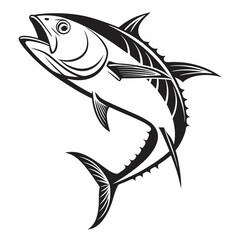Tuna vector silhouette black design white background