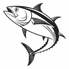Tuna vector silhouette black design white background