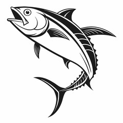 Tuna vector silhouette black design white background