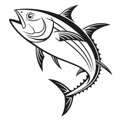 Tuna vector silhouette black design white background