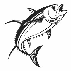 Tuna vector silhouette black design white background