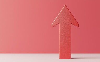 Arrow lifting weights, strength and upward growth, metaphor for resilience, 3D illustration