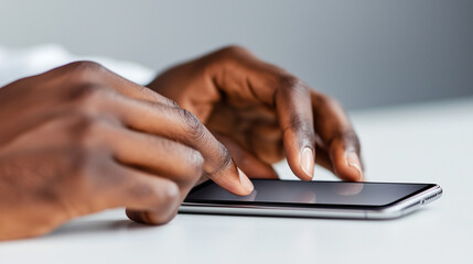 Man Browsing on Smartphone with Soft Focus Background