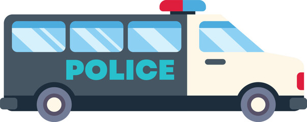 Cartoon police van, a vehicle typically used to transport individuals in custody