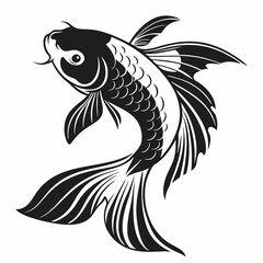 Goldfish vector silhouette black design white background