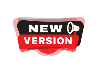 New version banner message for announce advertising template or business concept. Modern banner isolated.