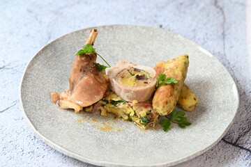  Roasted Rabbit with Stuffing – Traditional Dish with Modern Presentation