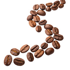 Naklejka premium coffee beans isolated on white