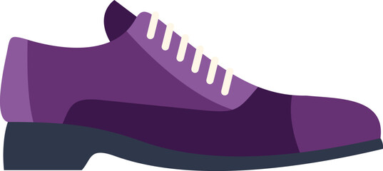 Purple leather classic elegant male shoe with laces side view isolated on white background