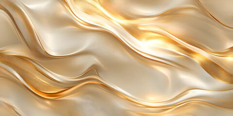 Obraz premium Abstract 3D Background with flowing liquid gold texture