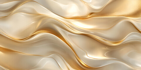 Obraz premium Abstract 3D Background with flowing liquid seamless gold texture