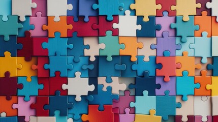 Colorful Puzzle Pieces Background for Creative Projects and Designs