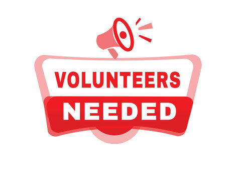 Volunteers needed vector element for modern banner or website advertising template. Poster or icon, business concept.