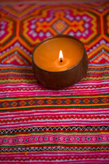 tuning fork on a fabric.