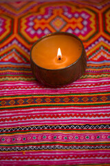 tuning fork on a fabric.