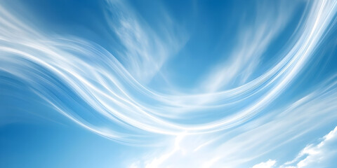 Fototapeta premium Abstract blue wave smooth sky background, Computer wallpaper photography concept