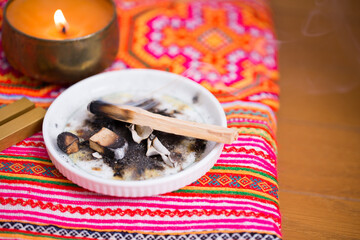 tuning fork on a fabric.