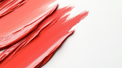 Artistic red brush strokes creating a vibrant contrast on a white surface.