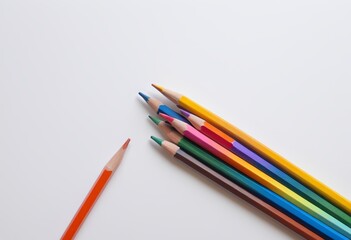 Colored pencils on white drawing paper