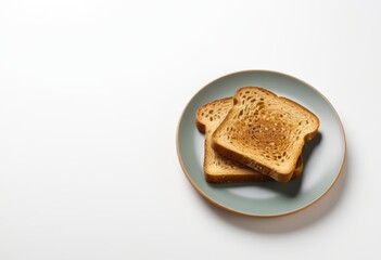 Toast and hay on a white background