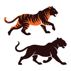 Tigers vector silhouettes art-8
