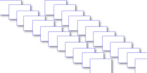 Simple Square cube box plate board on white wall background. 3d rendering. Multiple Horizontal Business Card Modern Mockup for Branding Presentation, Corporate Identity, Advertising, Graphic design.