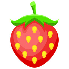 Flat Strawberry Icon