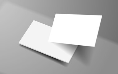 Business card mockup for your design template. Blank empty credit card mockup. Blank white gift card paper placeholder mockup