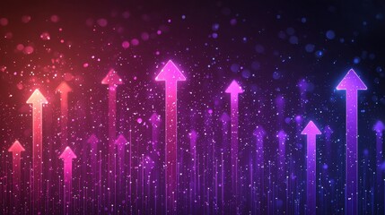 Neon Arrows Ascending: Dynamic Growth Visualization