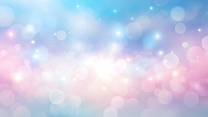 Obraz premium Pastel Dream: Abstract bokeh background with soft pastel colors of pink, blue, and white, creating a dreamy, ethereal atmosphere. Perfect for feminine designs or dreamy concepts.